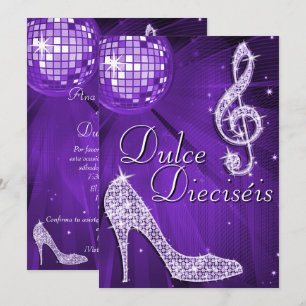 Invitation Disco Ball Lilac & Talons à Briller Sweet 16
