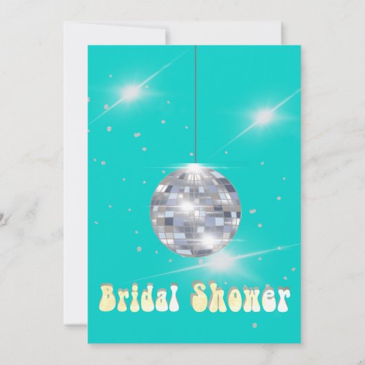 Invitation Disco Ball Modern Blue Fête des mariées (Dos)