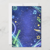 Invitation Disco Ball Neon Space Kids Birthday Party Invite (Dos)