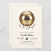 Invitation Disco ball New Years Party  (Devant / Derrière)