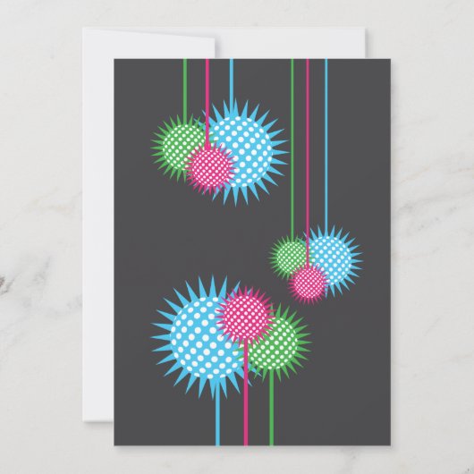 Invitation Disco Ball Party coloré (Dos)