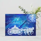 Invitation Disco Ball, Princess Coach & Horses 21e anniversai (Debout devant)