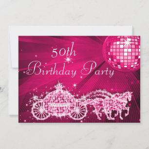 Invitation Disco Ball, Princess Coach & Horses 50e anniversai