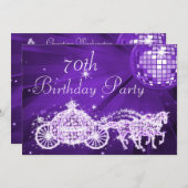 Invitation Disco Ball, Princess Coach & Horses 70e anniversai (Devant / Derrière)