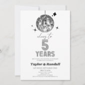 Invitation Disco Ball Salue À 5 Anniversaire Mariage (Devant)