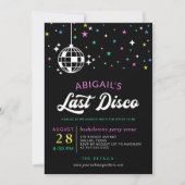 Invitation Disco Ball Stars Bachelorette Dernière Disco (Devant)
