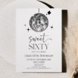 Invitation Disco Ball Sweet Soixante 60e fête d'anniversaire<br><div class="desc">Voici une invitation à la fête d'anniversaire de la Soixante 60e Soirée de bal Disco Argent!</div>