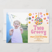 Invitation Disco Ball Two Super Picture 2e fête d'anniversair (Devant)