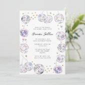 Invitation Disco Ball Watercolor fête d'anniversaire (Debout devant)