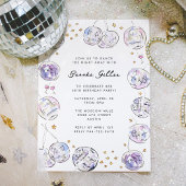 Invitation Disco Ball Watercolor fête d'anniversaire