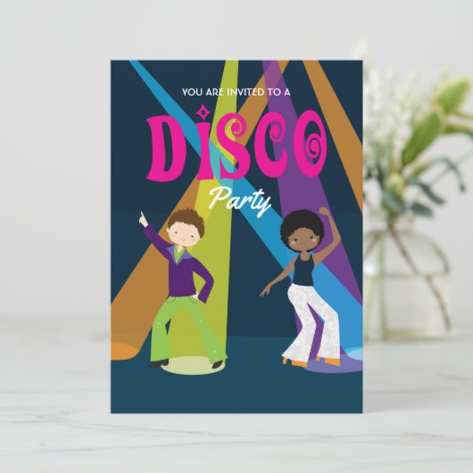 Invitation Disco Birthday Party (Debout devant)