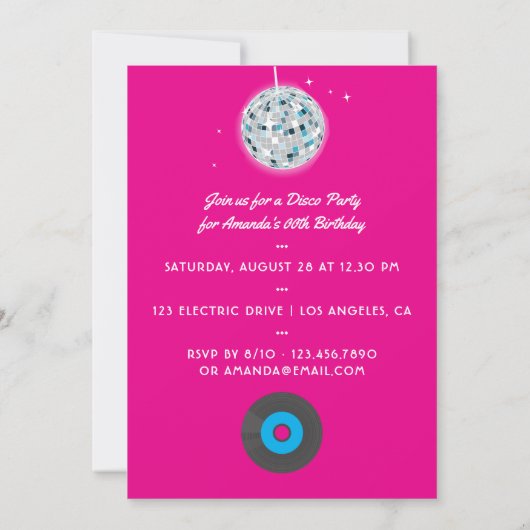 Invitation Disco Birthday Party (Dos)