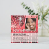 Invitation disco boule pour un Sweet Sixteen glamo (Debout devant)