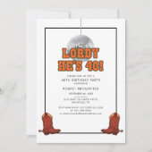 Invitation Disco Cowboy fête du 40e anniversaire (Devant)