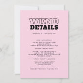 Invitation Disco Cowgirl Bachelorette Party Week-end Itinérai (Dos)