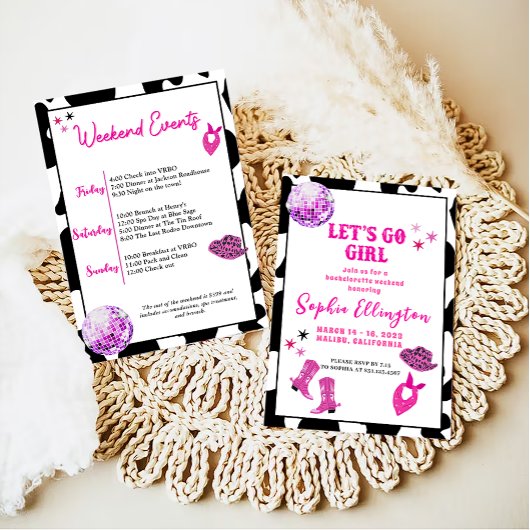 Invitation Disco Cowgirl Bachelorte Party