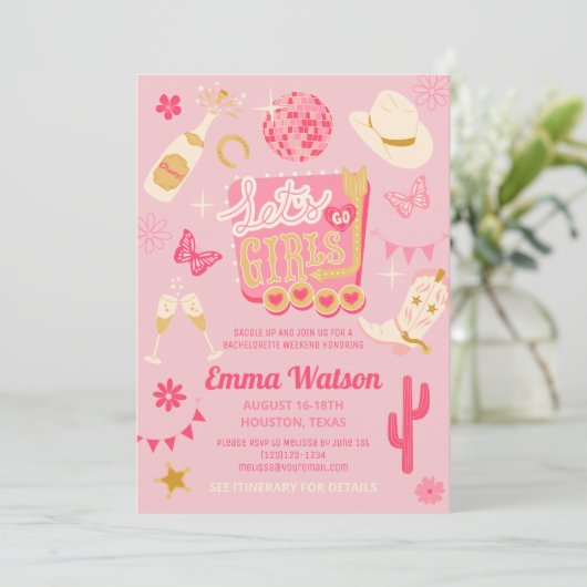 Invitation Disco Cowgirl Bachelorte Party (Debout devant)