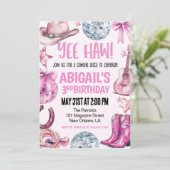 Invitation Disco Cowgirl Birthday (Debout devant)