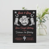Invitation Disco Cowgirl Boots & Bling Rhinestone Anniversair (Debout devant)