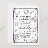 Invitation Disco Cowgirl Hand Drake Bachelorette Party (Devant)