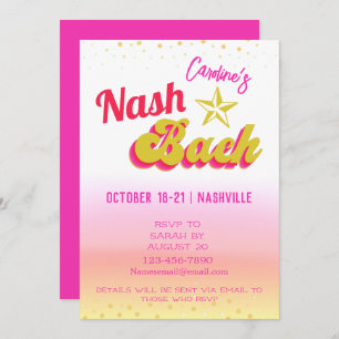 Invitation Disco Cowgirl Nash Bash Bachelorette