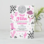 Invitation Disco Cowgirl Nashville Rodeo rose fête d'annivers (Debout devant)