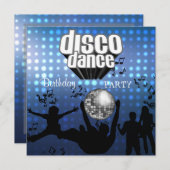 Invitation Disco Dance Anniversaire Fête Rétro (Devant / Derrière)