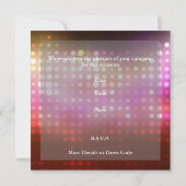 Invitation Disco Dance Anniversaire Fête Rétro (Dos)