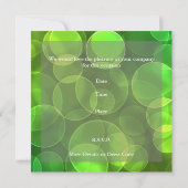Invitation Disco Dance Anniversaire Fête Retro Lime Bubbles (Dos)