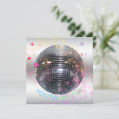 Invitation Disco Dance Anniversaire Retro 70's Disco Ball Par (Debout devant)