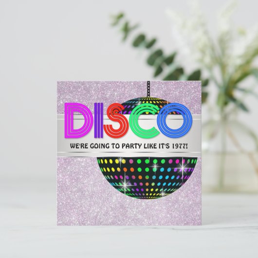 Invitation Disco Dance Party (Debout devant)