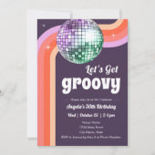 Invitation Disco Dance Party Adulte Anniversaire (Devant)