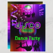 Invitation Disco Dance Party Événement Foule Rave (Devant / Derrière)