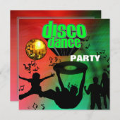 Invitation Disco Dance Party Retro (Devant / Derrière)