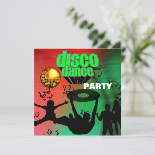 Invitation Disco Dance Party Retro (Debout devant)