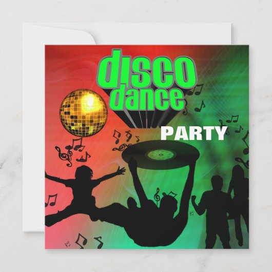 Invitation Disco Dance Party Retro (Devant)