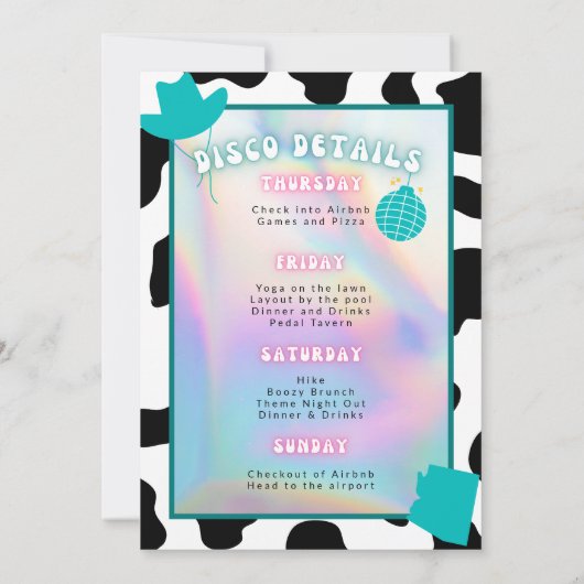 Invitation "Disco dans le désert" Itinéraire de Bach à Scotts (Dos)