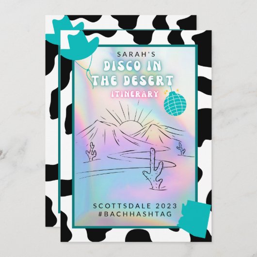 Invitation "Disco dans le désert" Itinéraire de Bach à Scotts (Devant / Derrière)