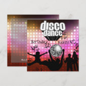 Invitation Disco Danse Fête d'anniversaire Rétro (Devant / Derrière)