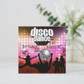 Invitation Disco Danse Fête d'anniversaire Rétro (Debout devant)