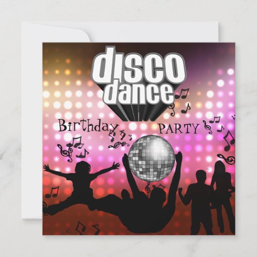 Invitation Disco Danse Fête d'anniversaire Rétro (Devant)