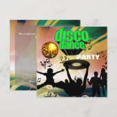 Invitation Disco Danse Party Rétro (Devant / Derrière)