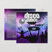 Invitation Disco Danse Party Rétro (Devant / Derrière)