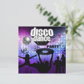 Invitation Disco Danse Party Rétro (Debout devant)