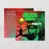 Invitation Disco Danse Party Rétro (Devant / Derrière)