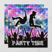 Invitation Disco danser soirée à thème des années 80 (Devant / Derrière)