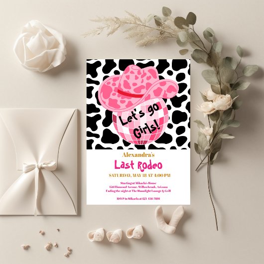 Invitation Disco Dernier Rodeo Cowgirl Fête des mariées