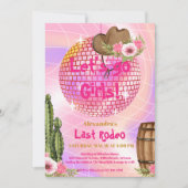 Invitation Disco Dernier Rodeo Cowgirl Fête des mariées (Devant)