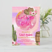 Invitation Disco Dernier Rodeo Cowgirl Fête des mariées (Debout devant)