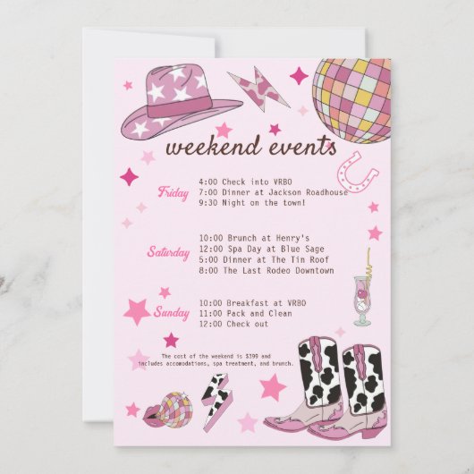 Invitation Disco Dernier rose Bachelorette Nash Bash (Dos)